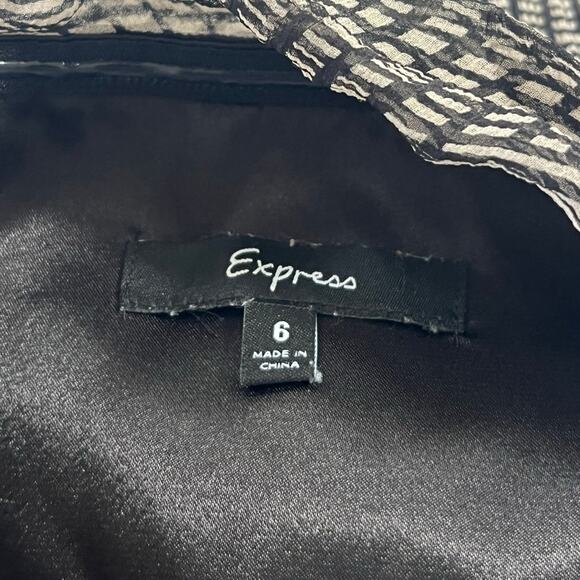 Express Strapless Flowy Mini Silk Dress Womens 6 Black Y2K Boho Festival Whimsy - Picture 3 of 16